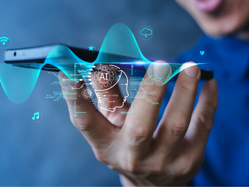 man on phone with ai concept