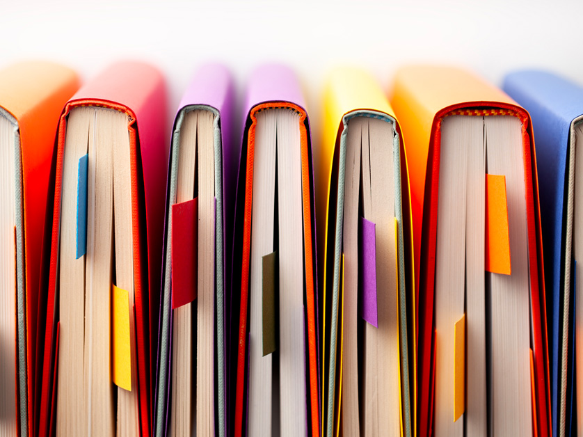 row of colorful books