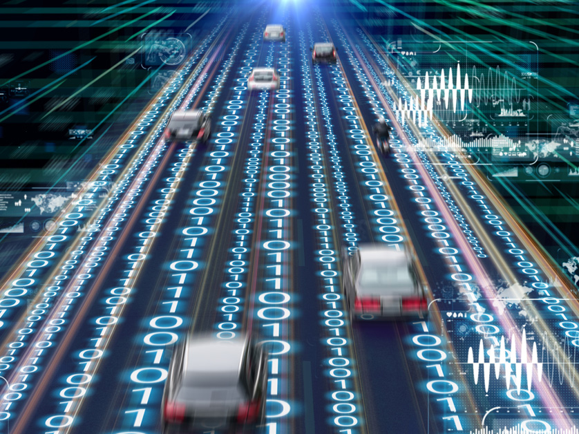 digital road cybersecurity technology concept