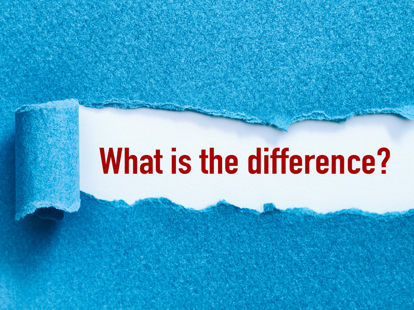 ripped blue paper revealing what's the difference underneath