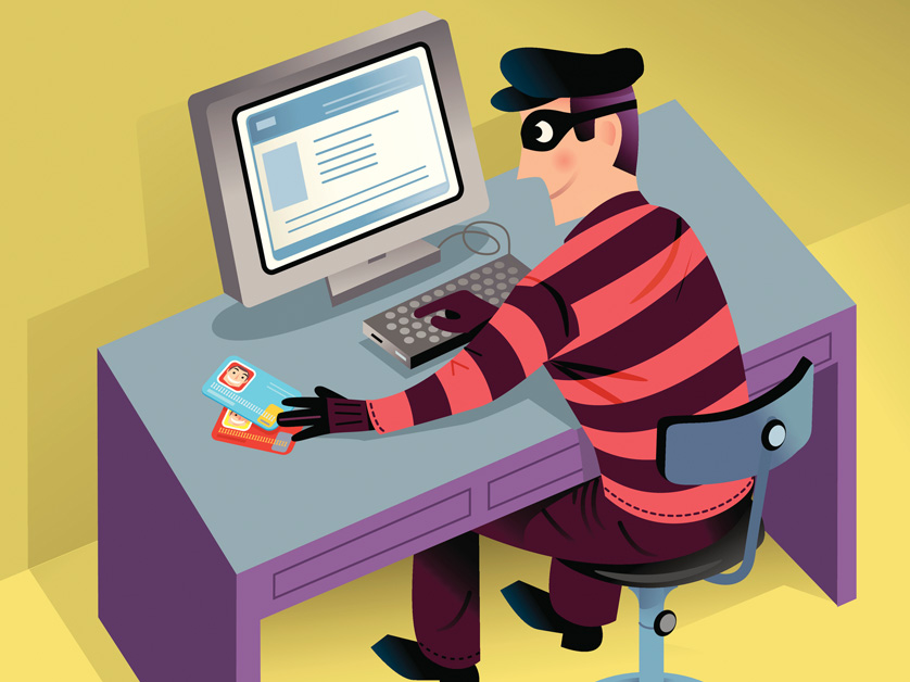 graphic of thief on computer