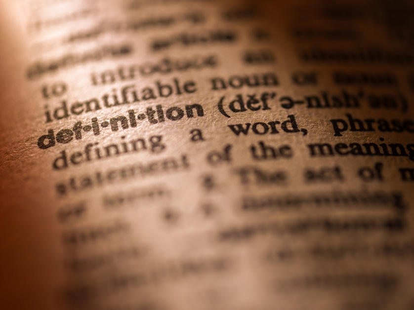 dictionary with glossary in focus