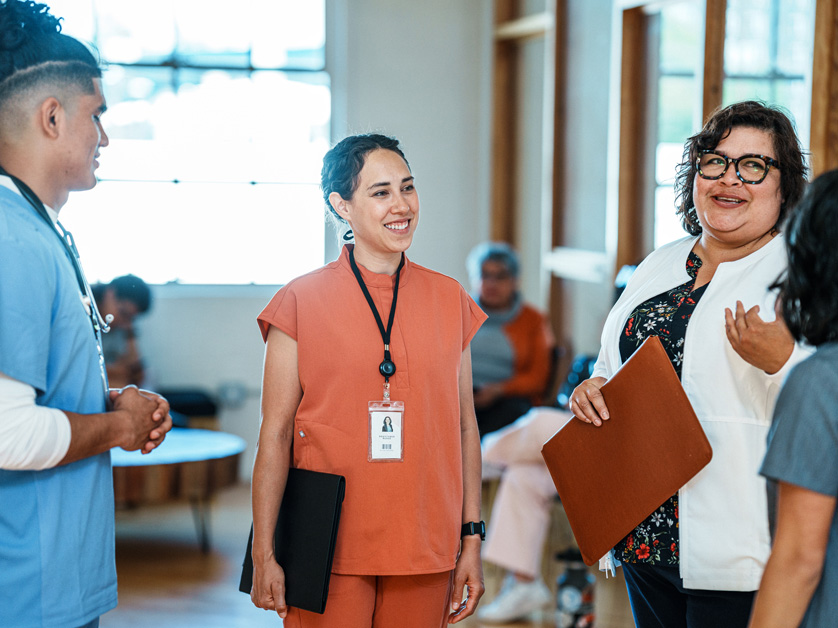 nurses standing and talking