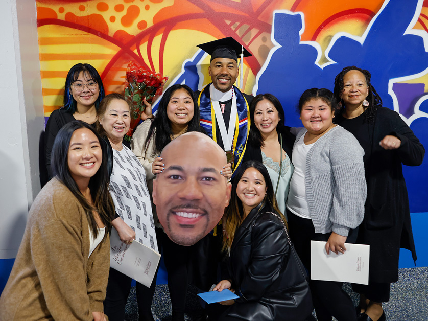 family at commencement ceremony