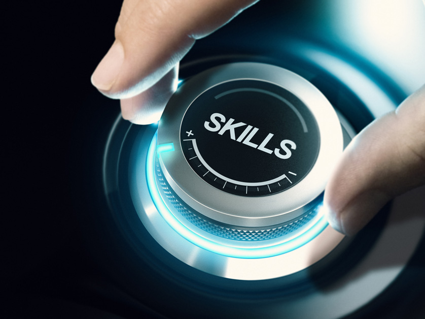 skill dial turned up by hand