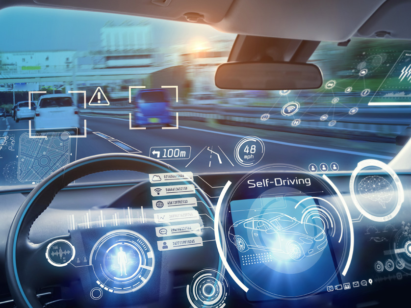 digital version of futuristic car dashboard