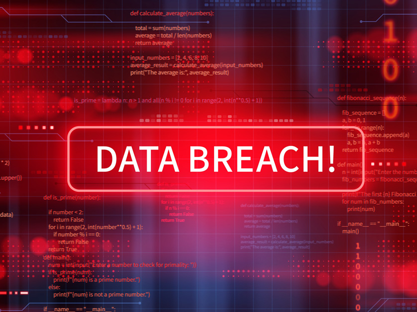 digital data breach screen