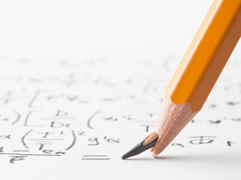 broken pencil tip on math paper