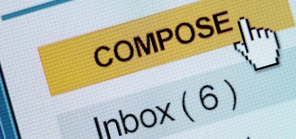 email inbox with compose and mouse icon