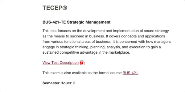 formal course equivalent