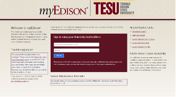 A screenshot of the myEdison portal.