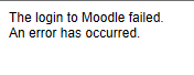 Login failure message from Moodle.